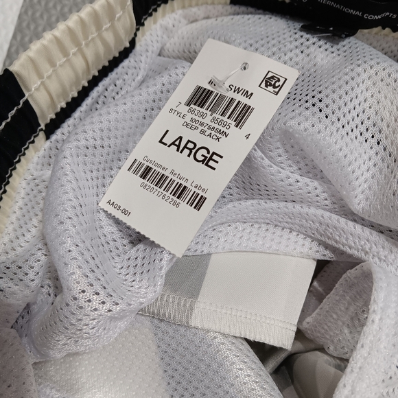 NWT I.N.C swim wear cream and black checkered size Large - Picture 5 of 5